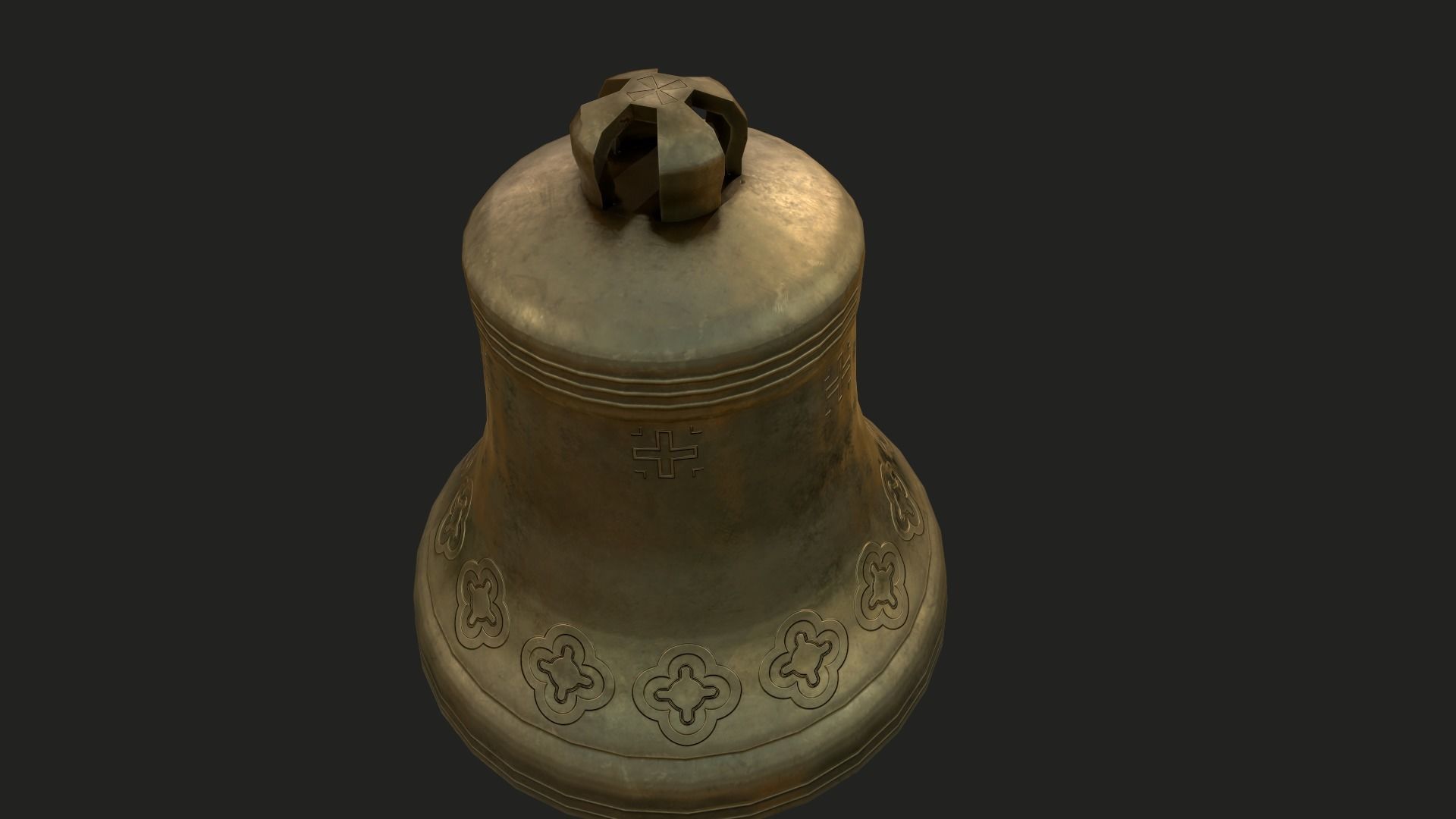 Church Bell Low-poly 3D model_11