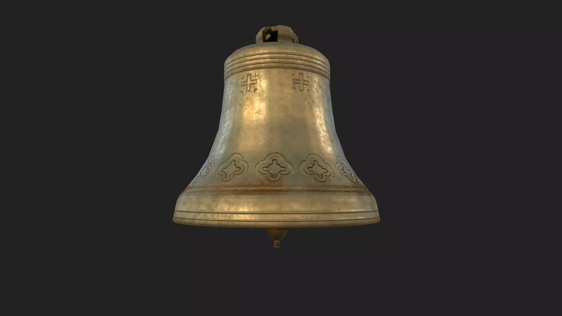 Church Bell Low-poly 3D model_0