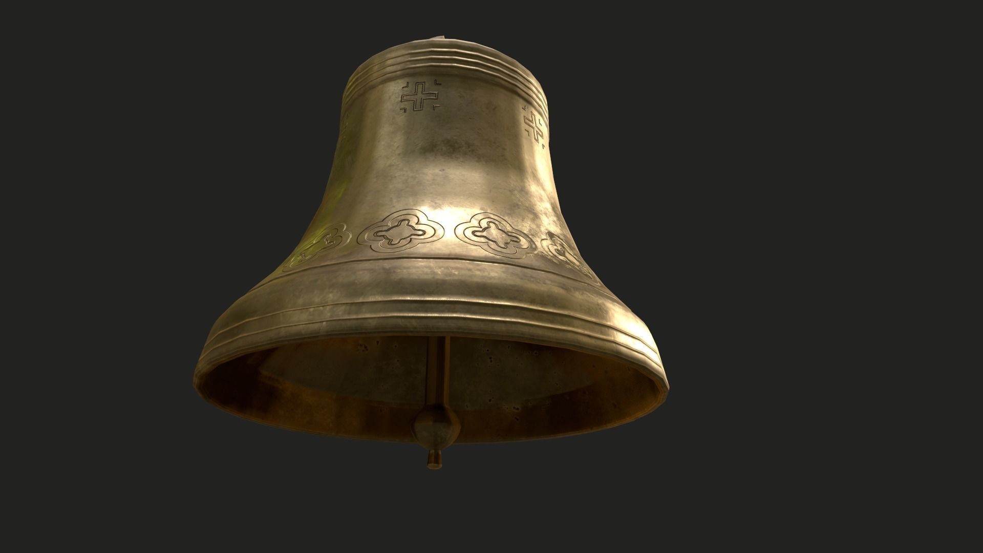Church Bell Low-poly 3D model_16