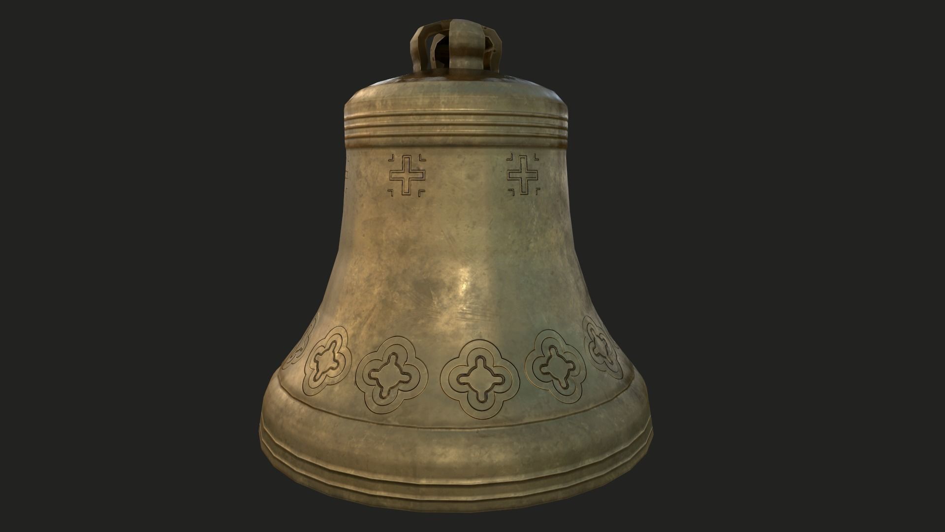Church Bell Low-poly 3D model_8