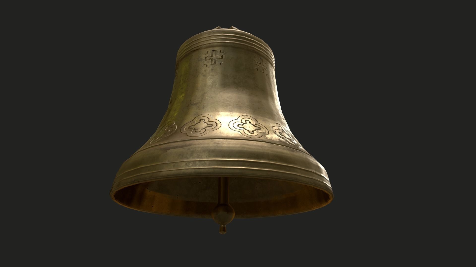 Church Bell Low-poly 3D model_5