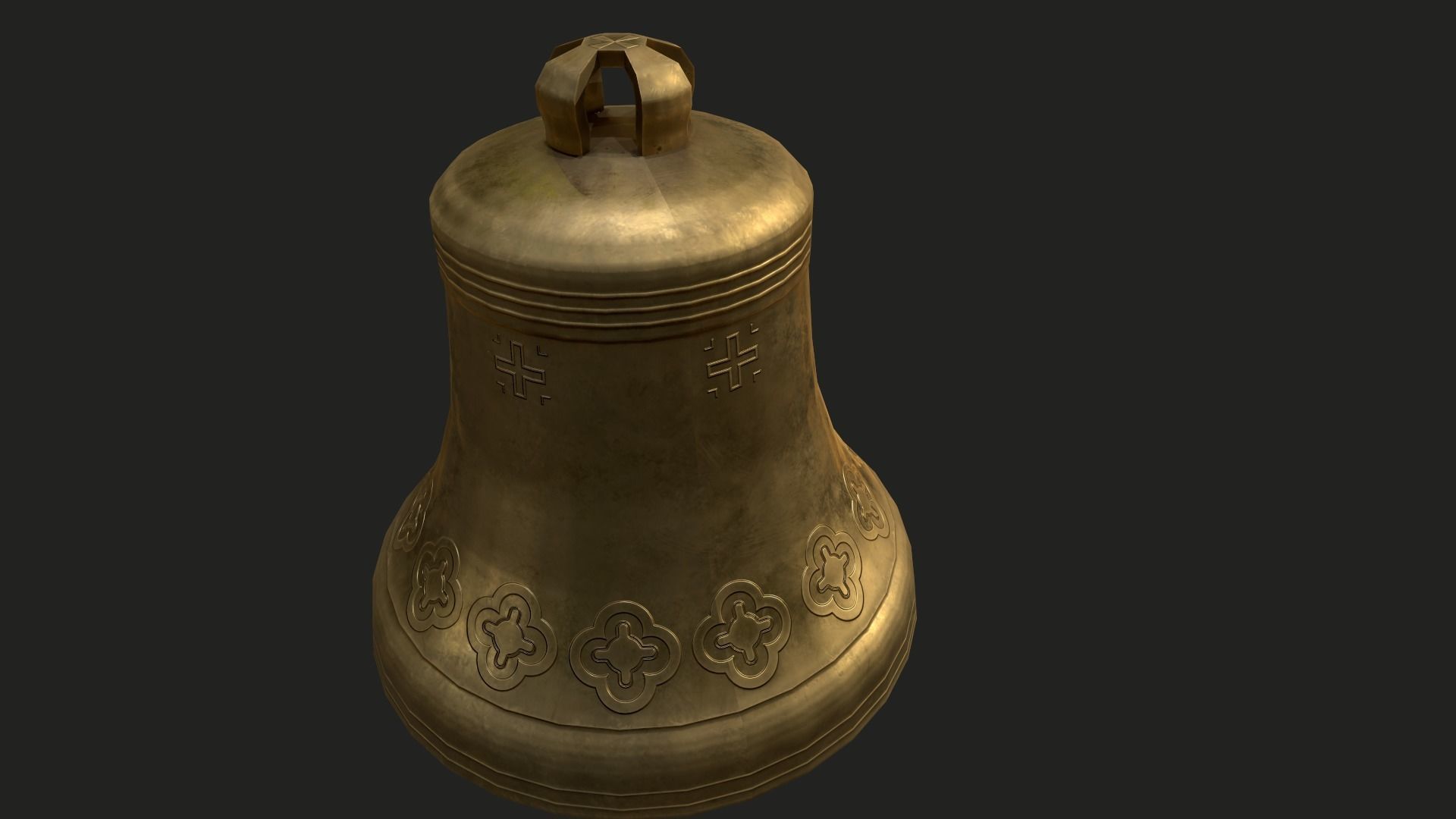 Church Bell Low-poly 3D model_13