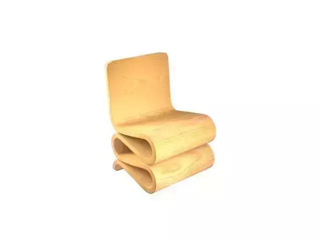 chair wooden with curved shape