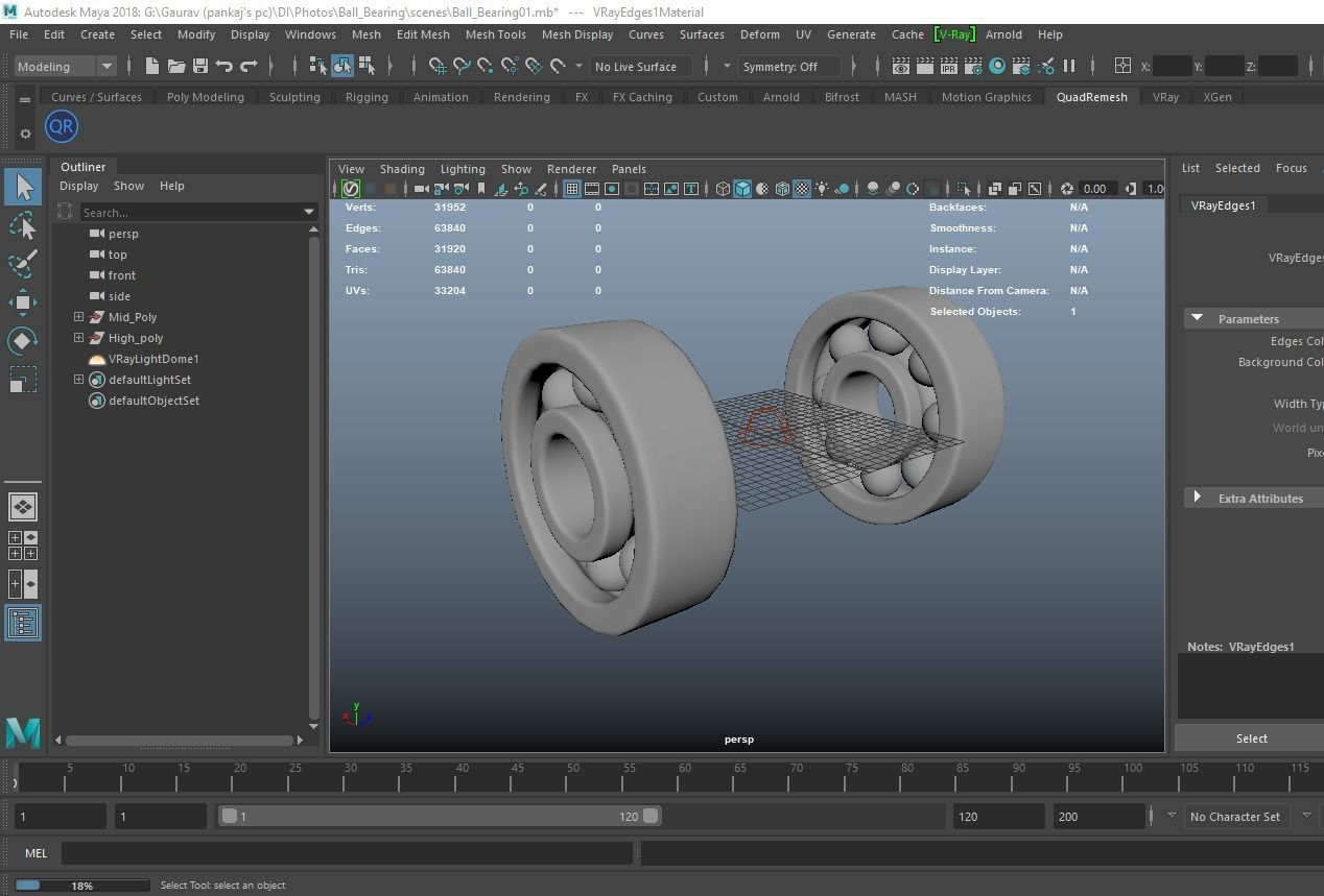 Ball Bearing  Low-poly 3D model_13