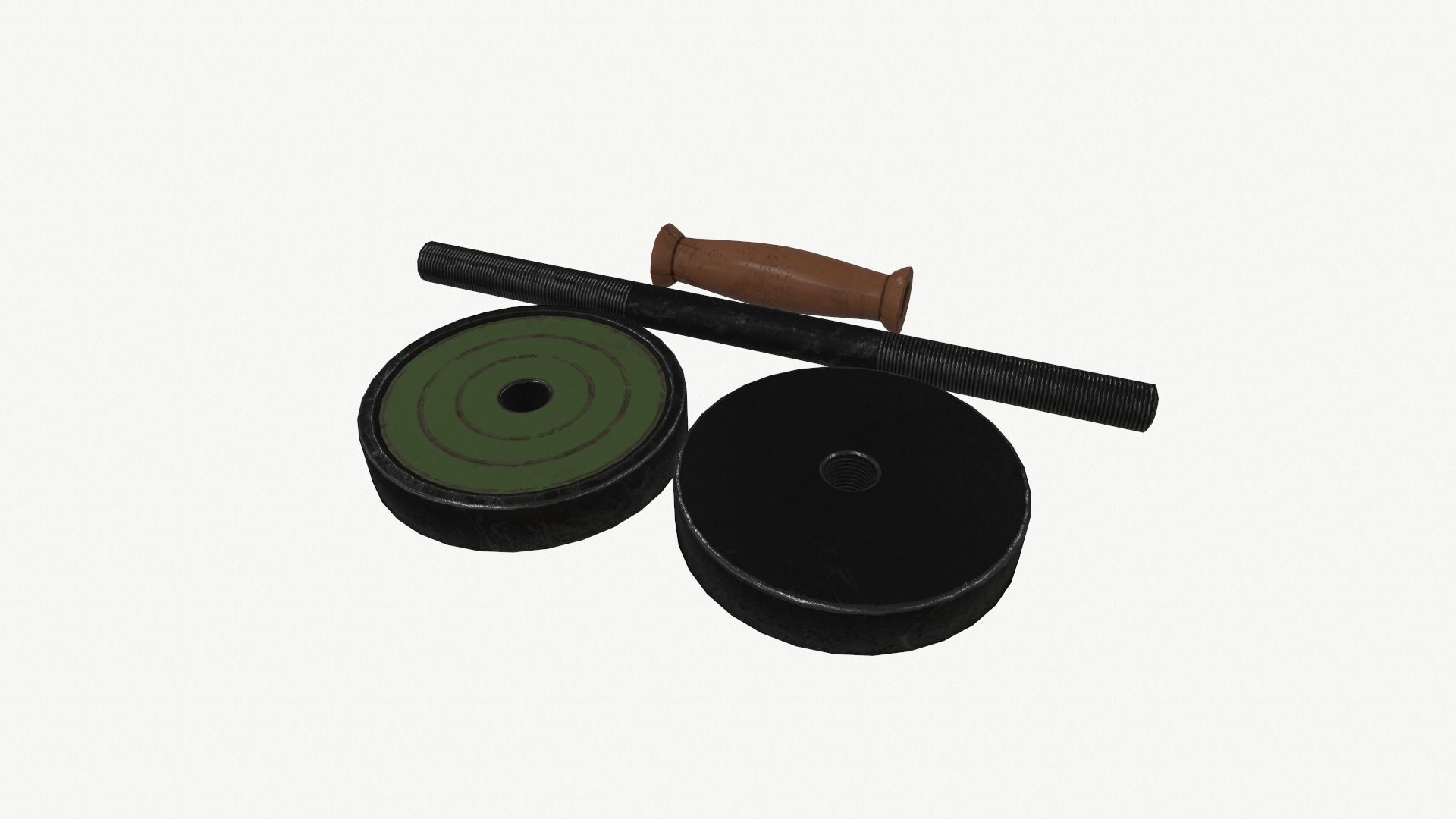 Old Dumbbell Low-poly 3D model_1