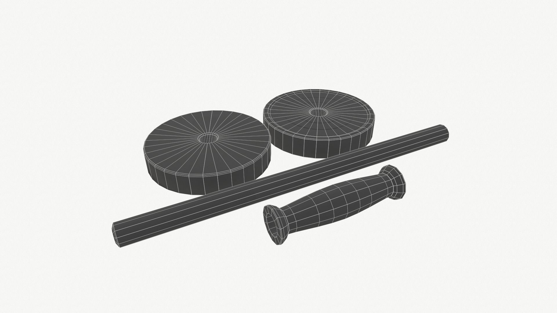 Old Dumbbell Low-poly 3D model_3