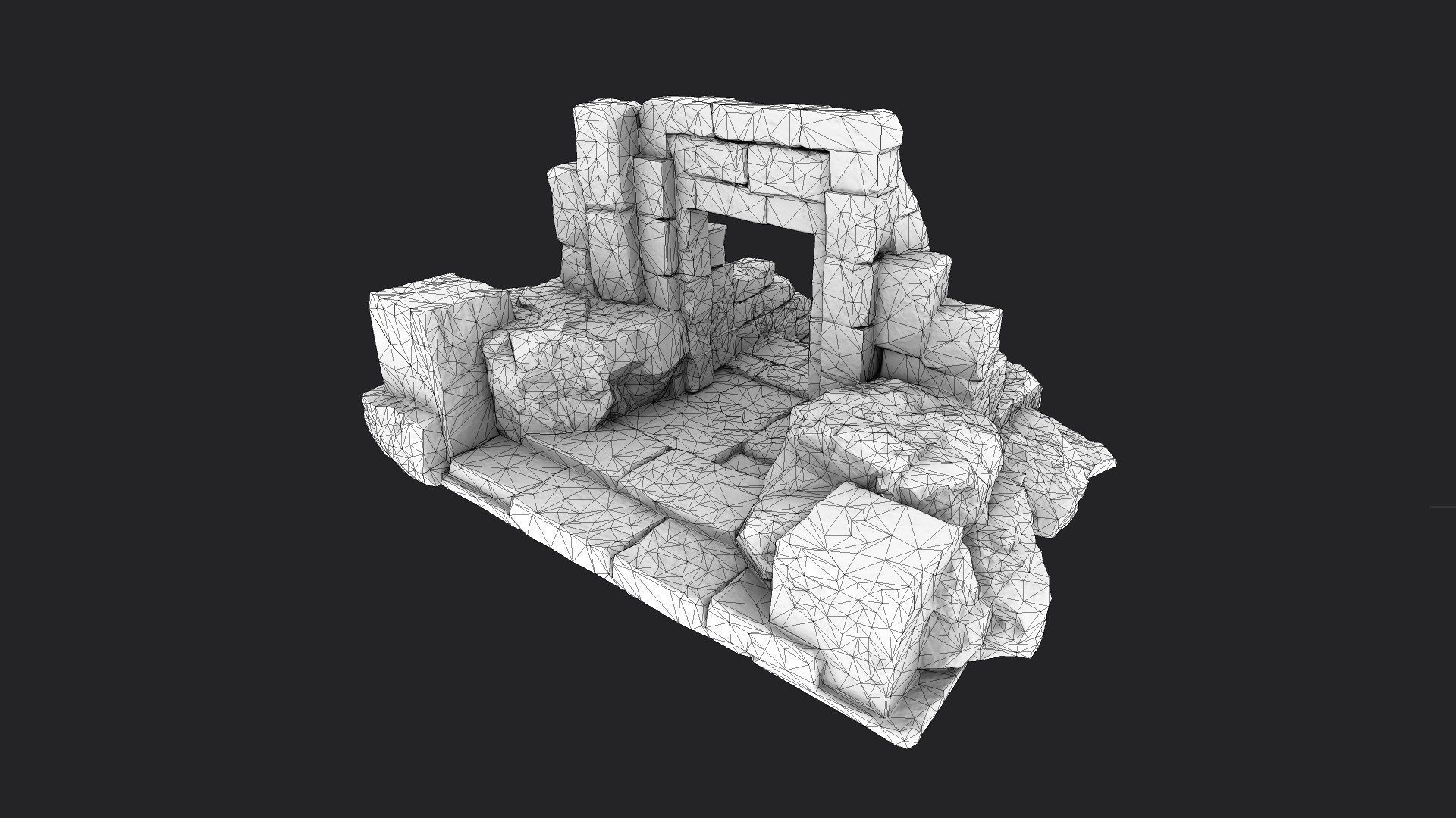 Ancient Gate Low-poly 3D model_10