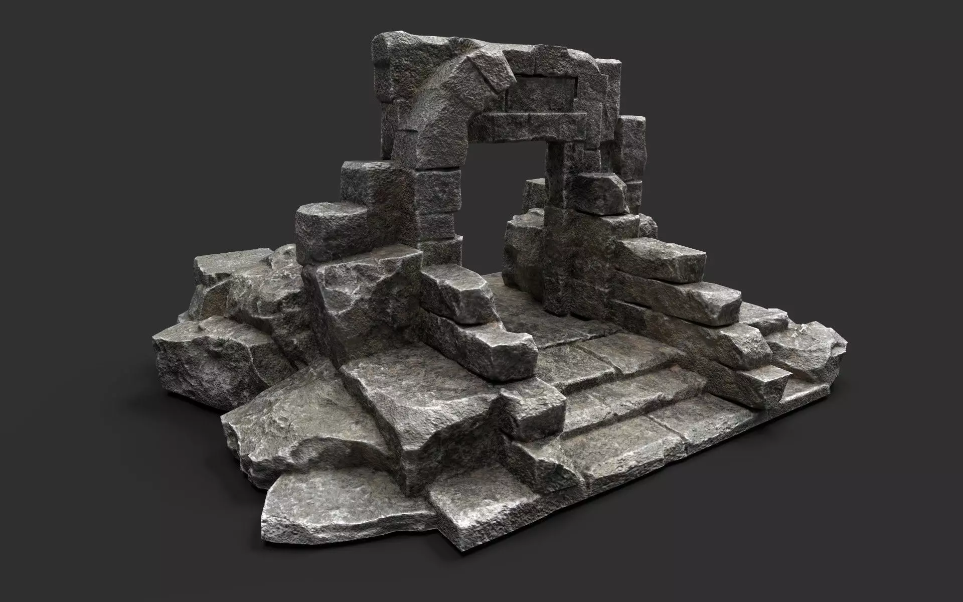 Ancient Gate Low-poly 3D model_0