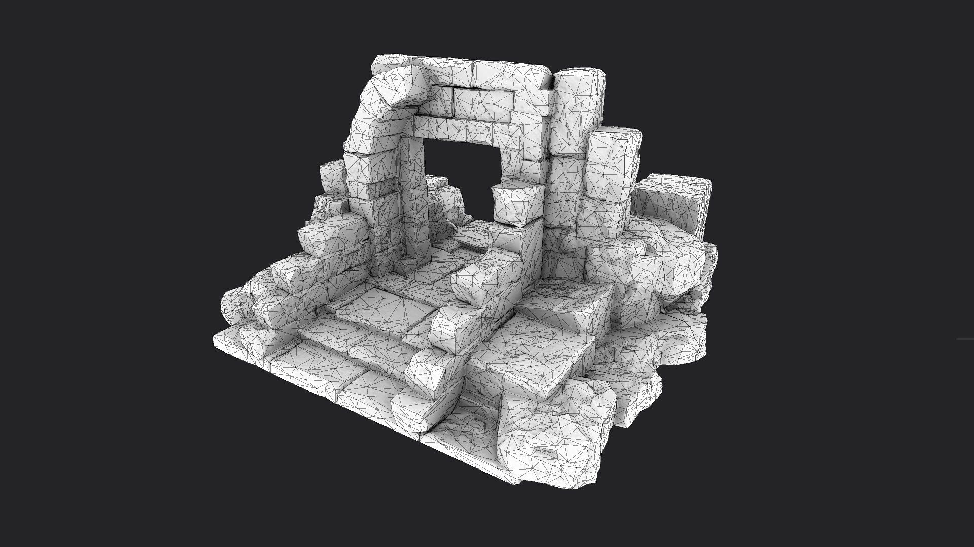 Ancient Gate Low-poly 3D model_8