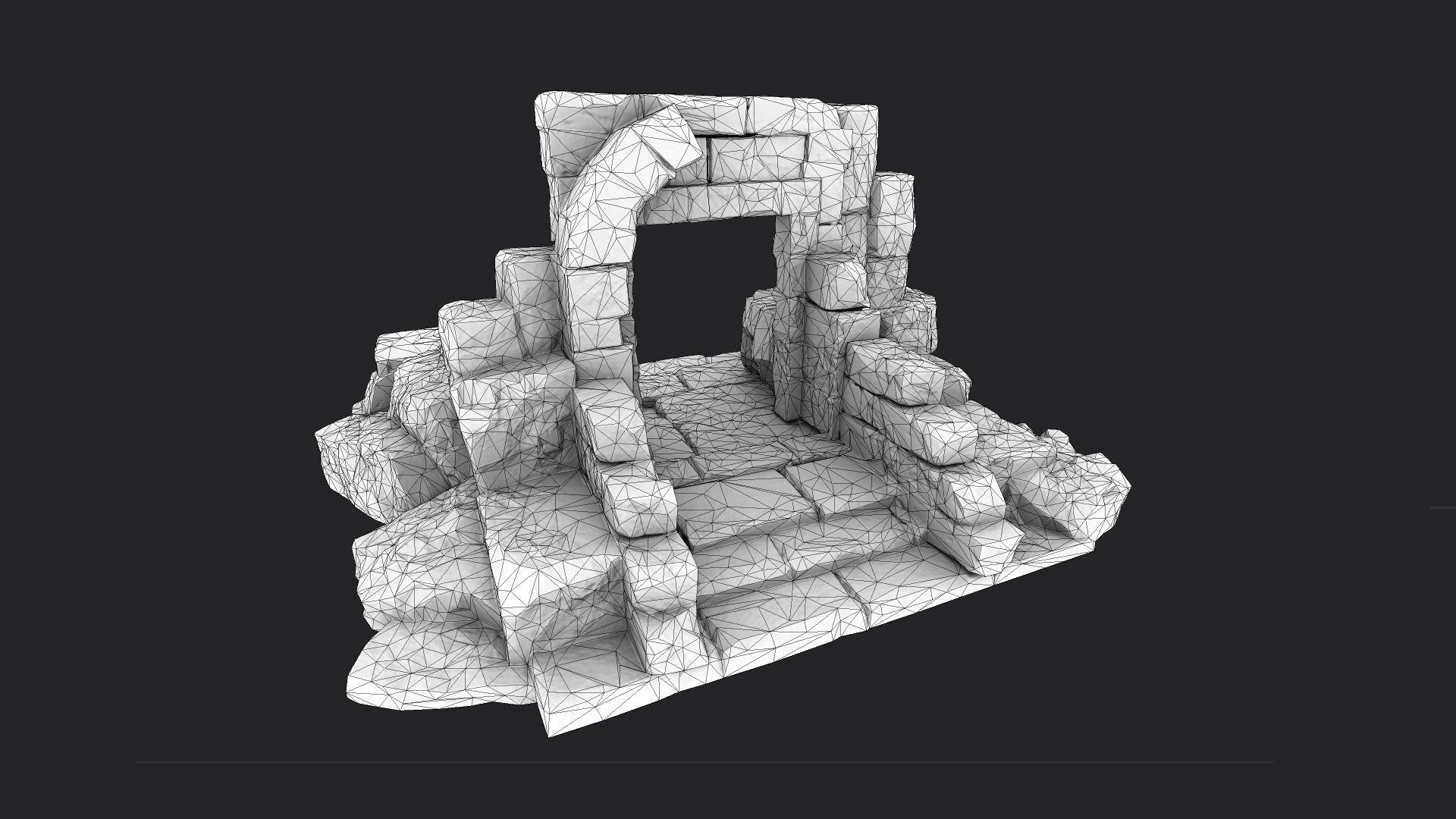 Ancient Gate Low-poly 3D model_7