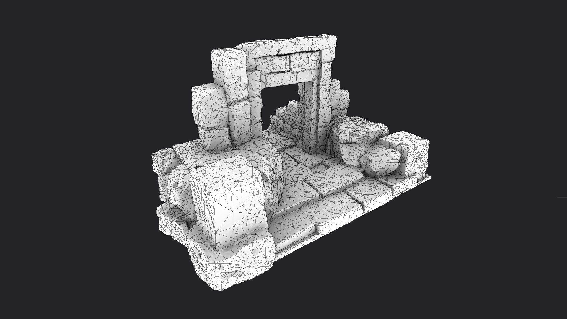 Ancient Gate Low-poly 3D model_9