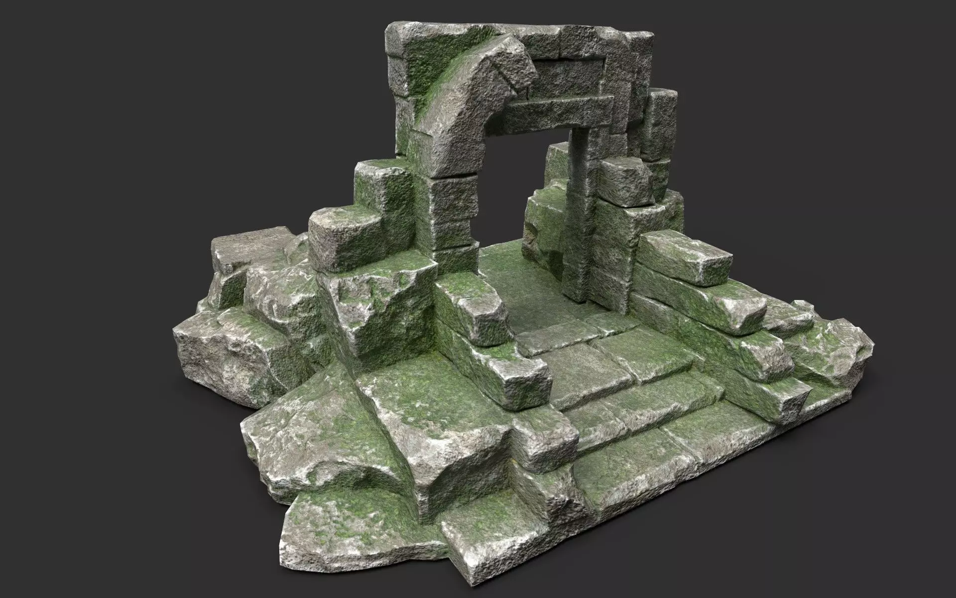 Ancient Gate Low-poly 3D model_0
