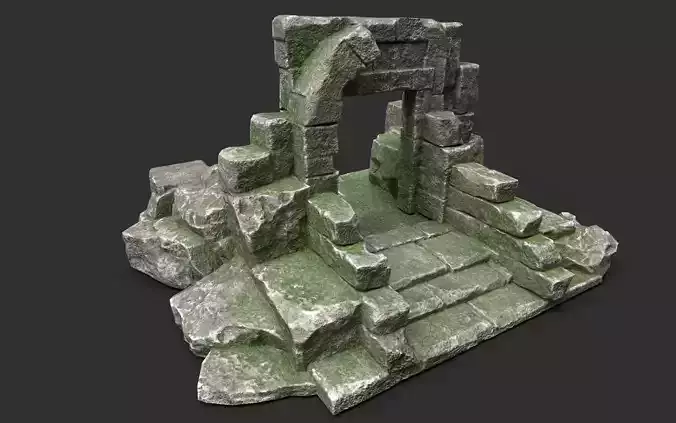 Ancient Gate Low-poly 3D model