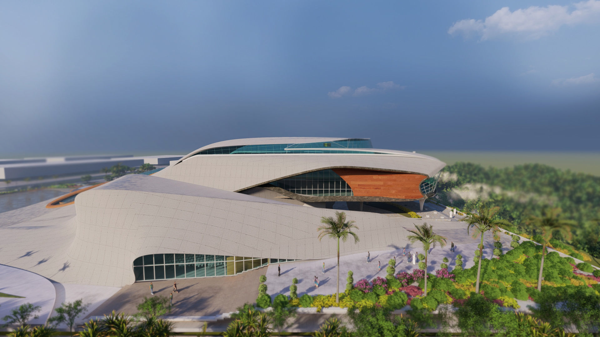 museum structure Low-poly 3D model_3