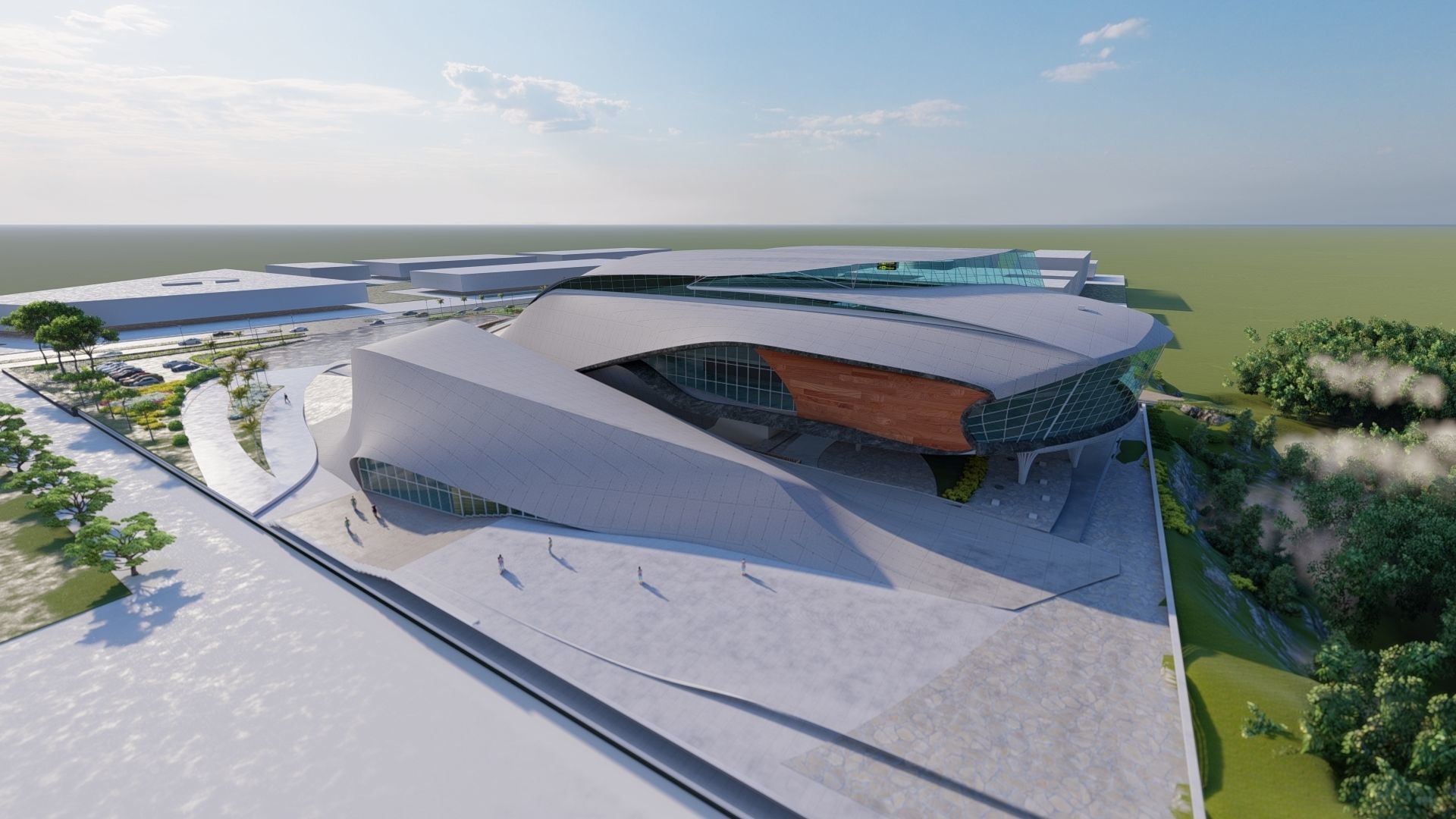 museum structure Low-poly 3D model_7