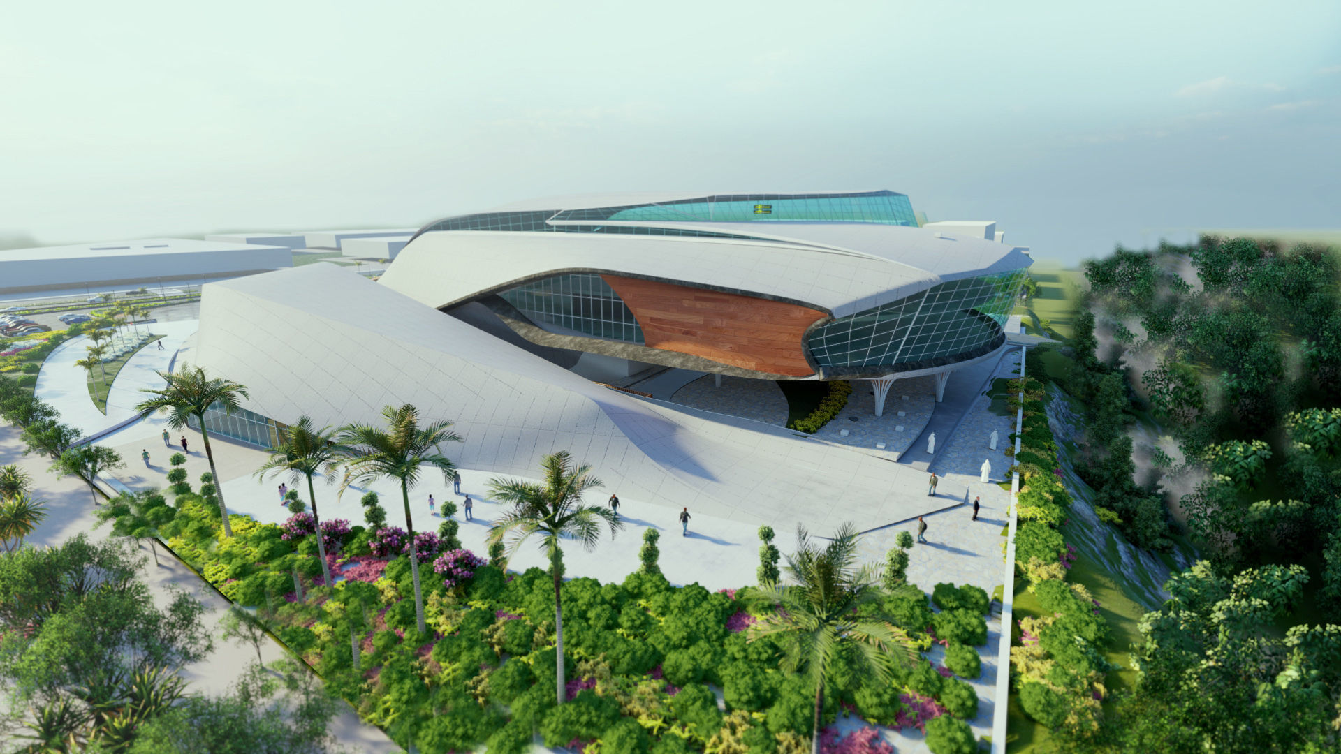 museum structure Low-poly 3D model_4