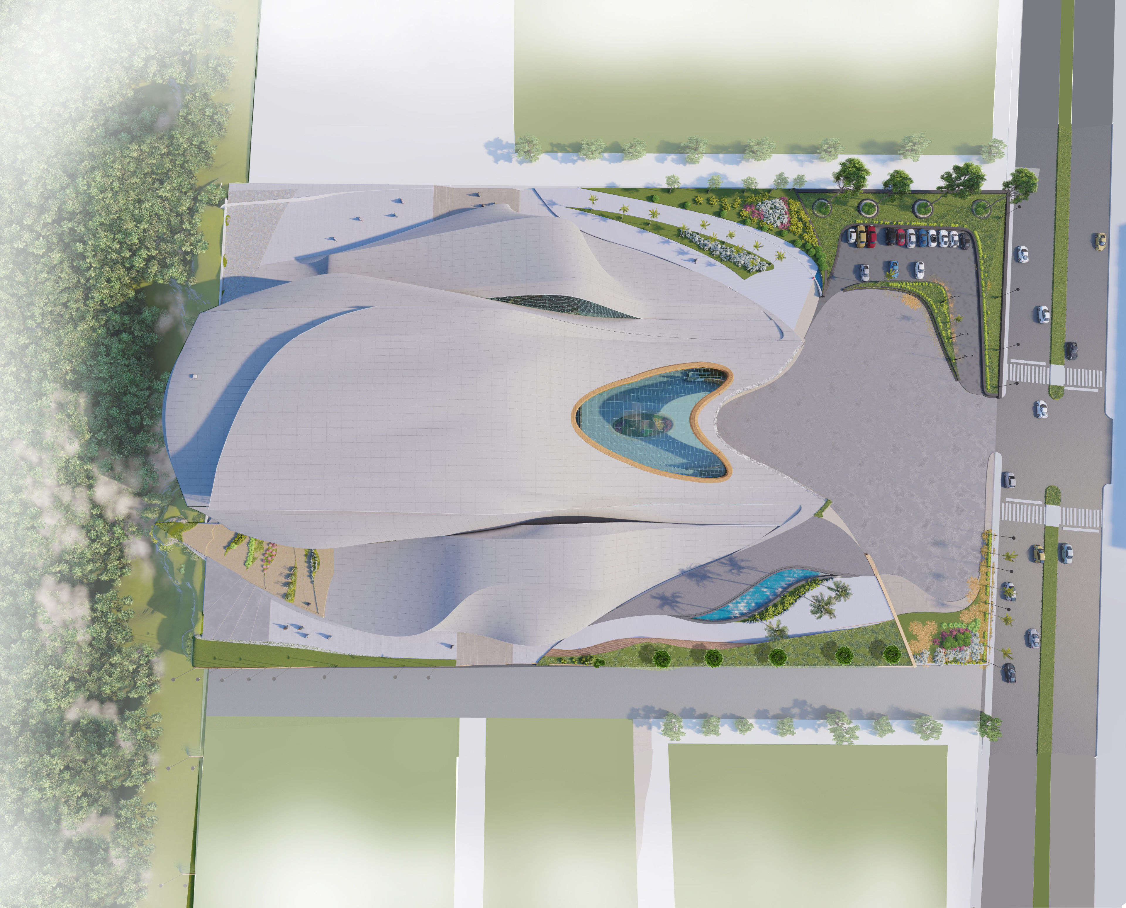 museum structure Low-poly 3D model_8