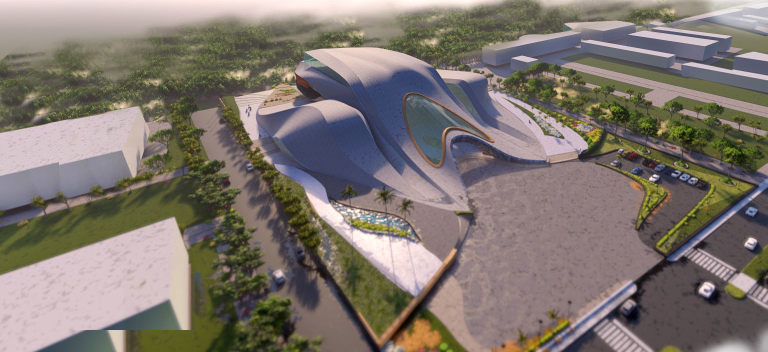 museum structure Low-poly 3D model_2