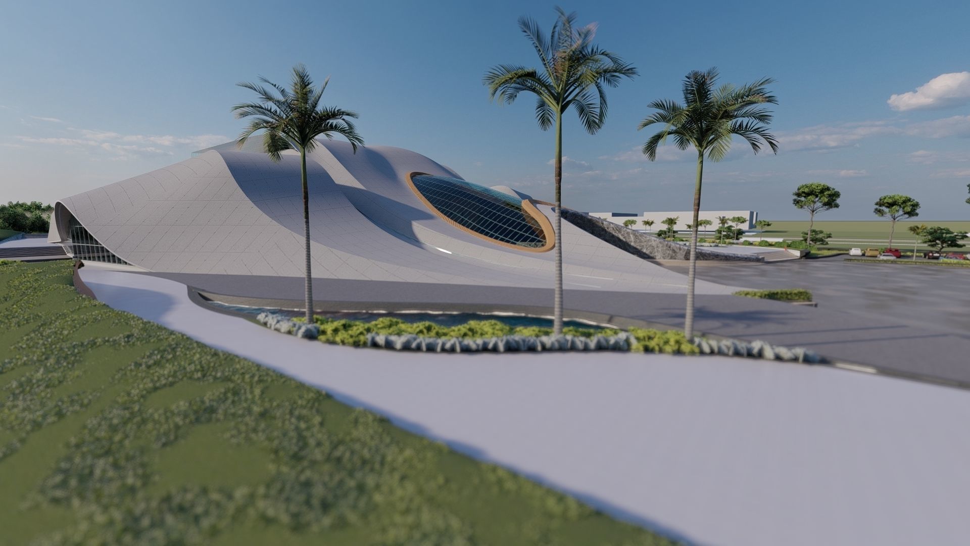 museum structure Low-poly 3D model_5