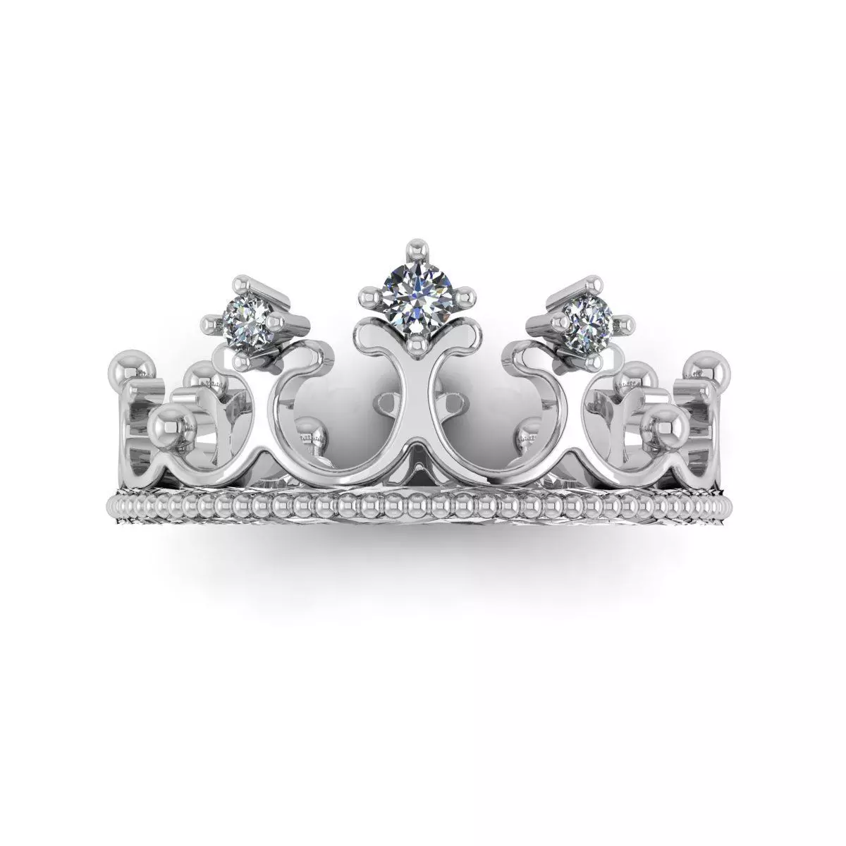 Crown ring 3DM STL OBJ model for 3D printing and CNC 3D print model