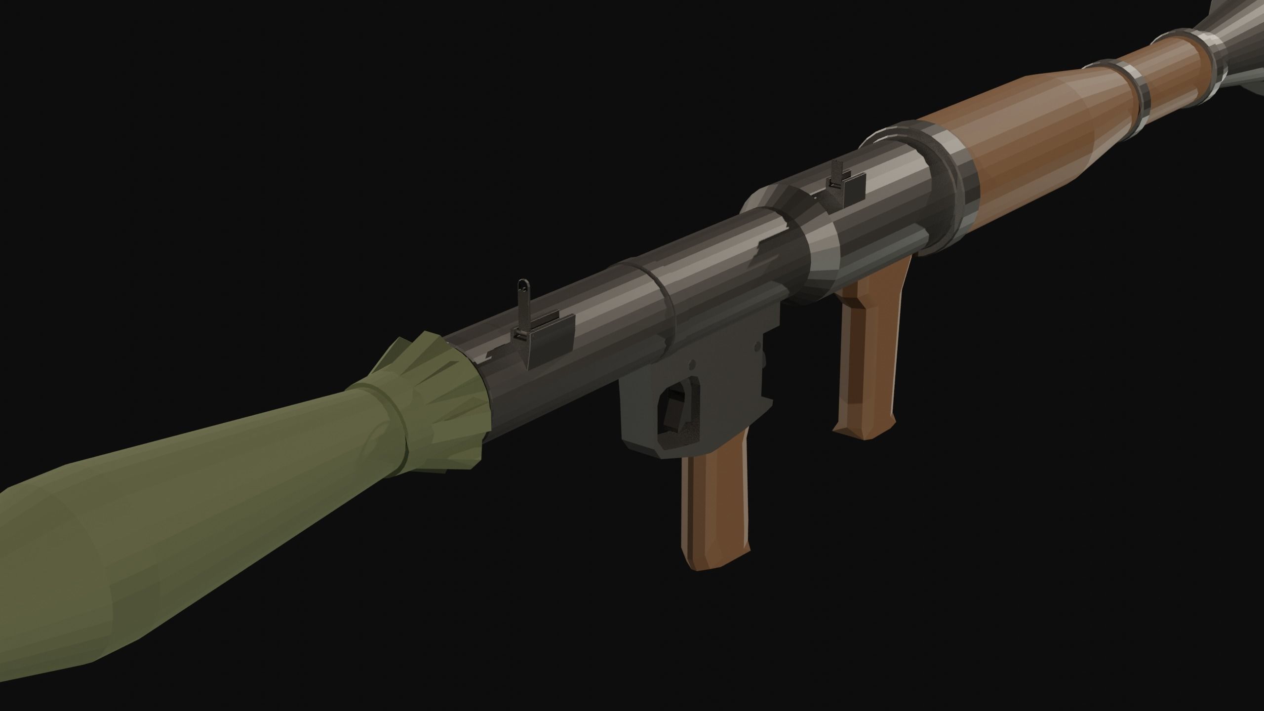 RPG Low Poly grenade launcher Low-poly 3D model_1
