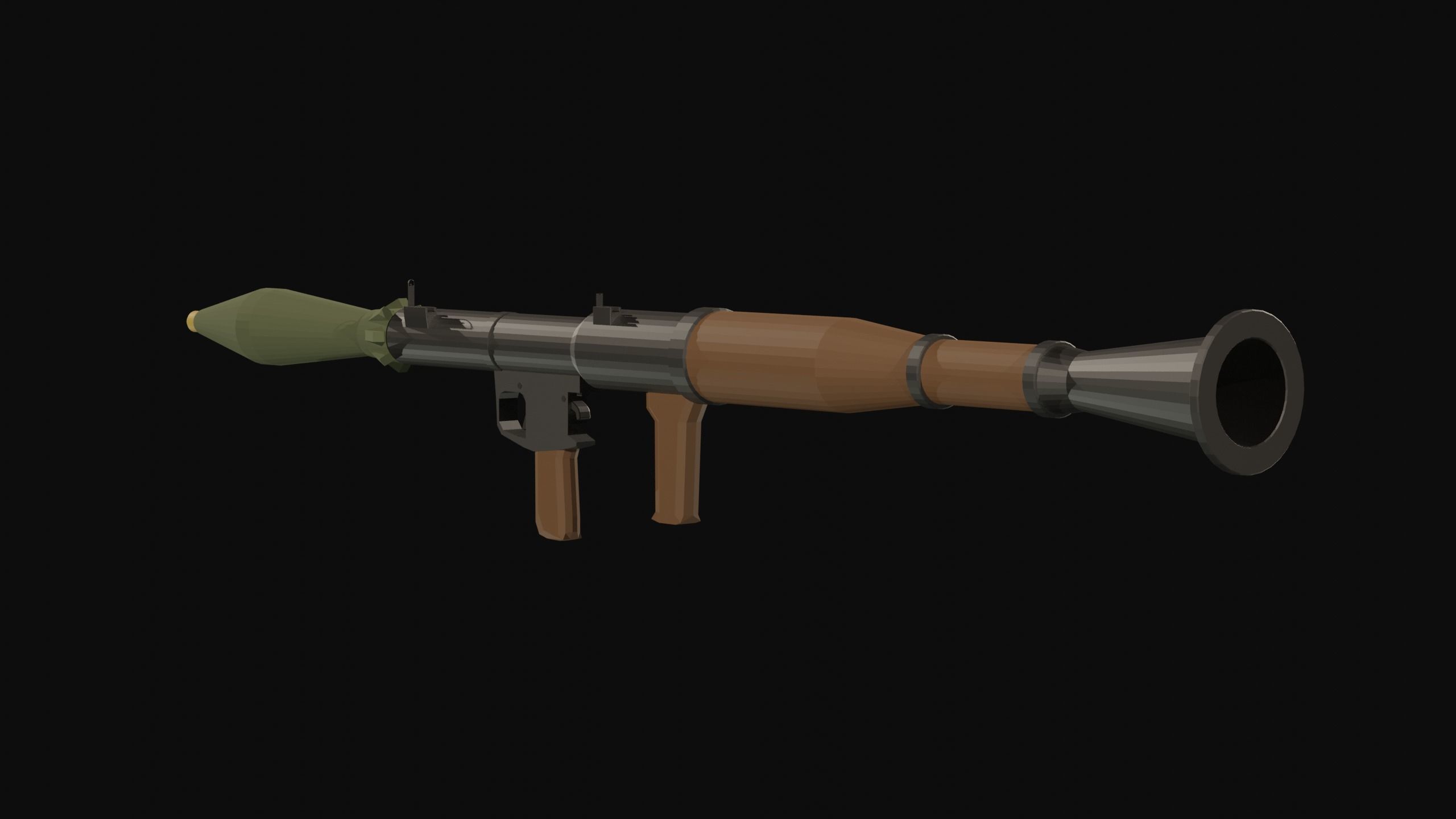RPG Low Poly grenade launcher Low-poly 3D model_3