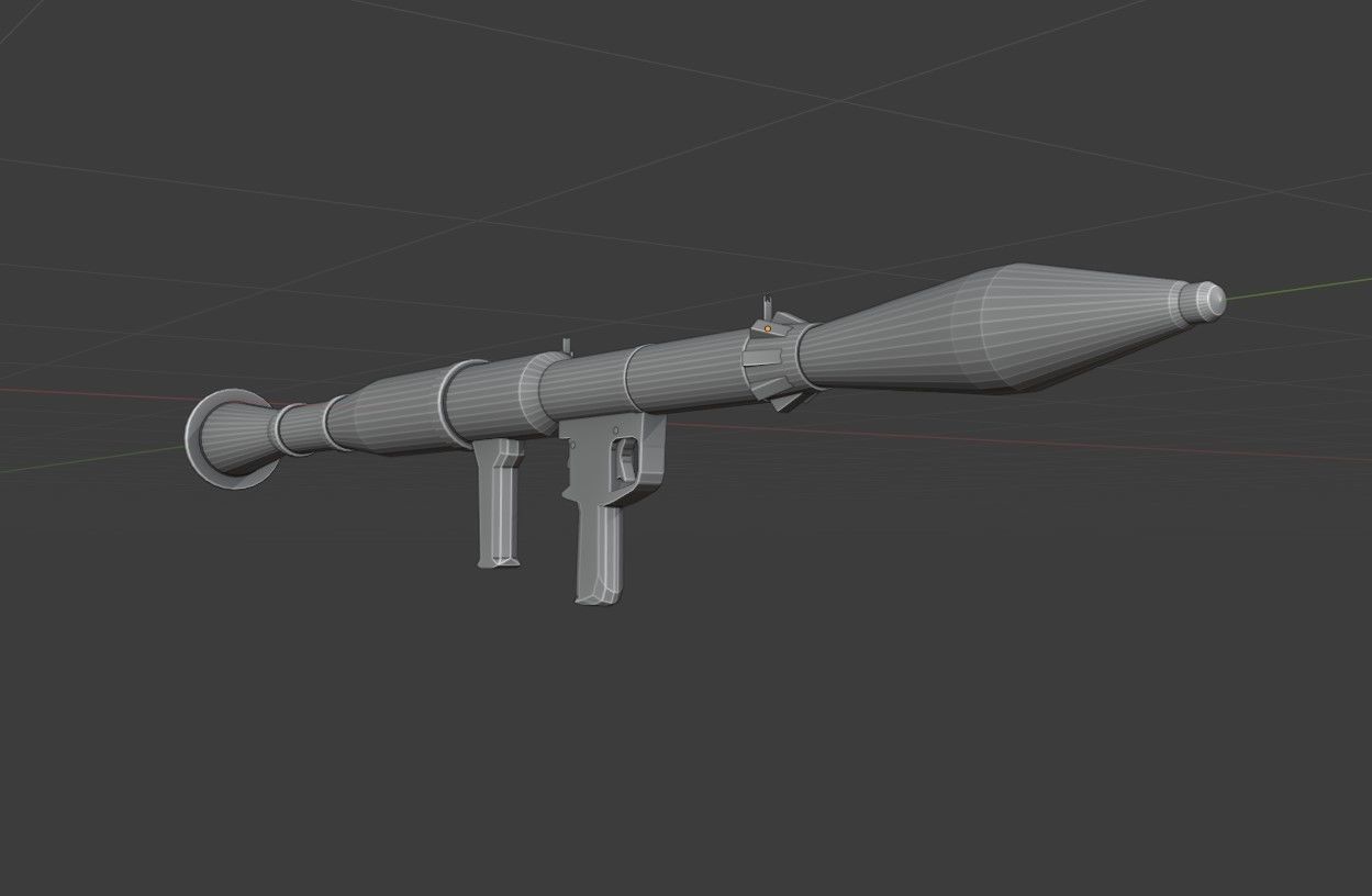 RPG Low Poly grenade launcher Low-poly 3D model_8