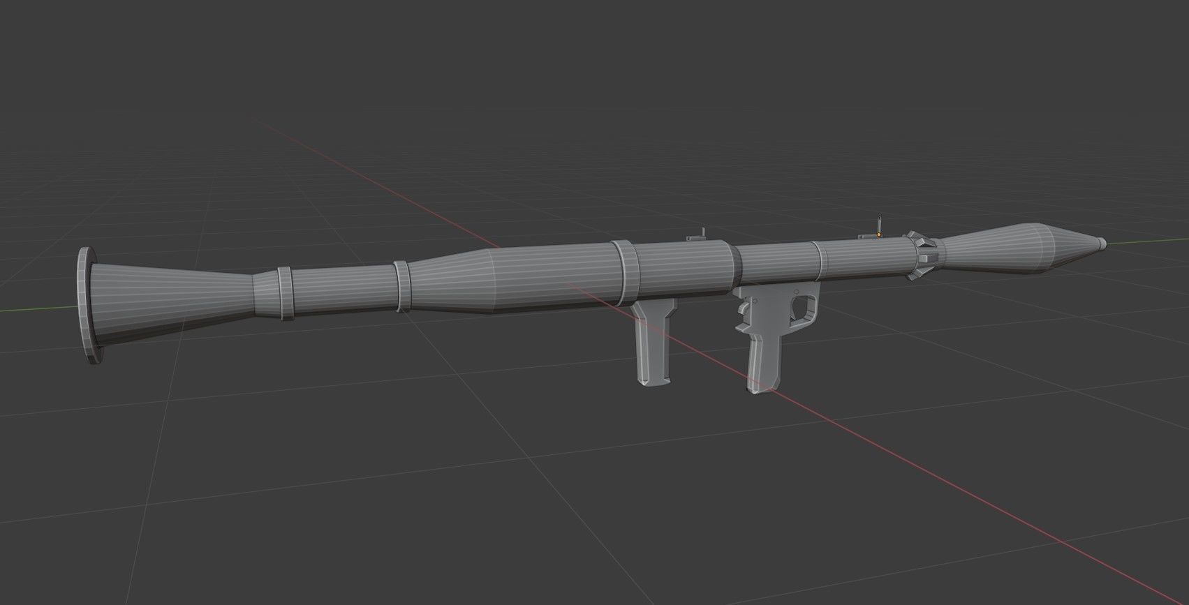 RPG Low Poly grenade launcher Low-poly 3D model_9