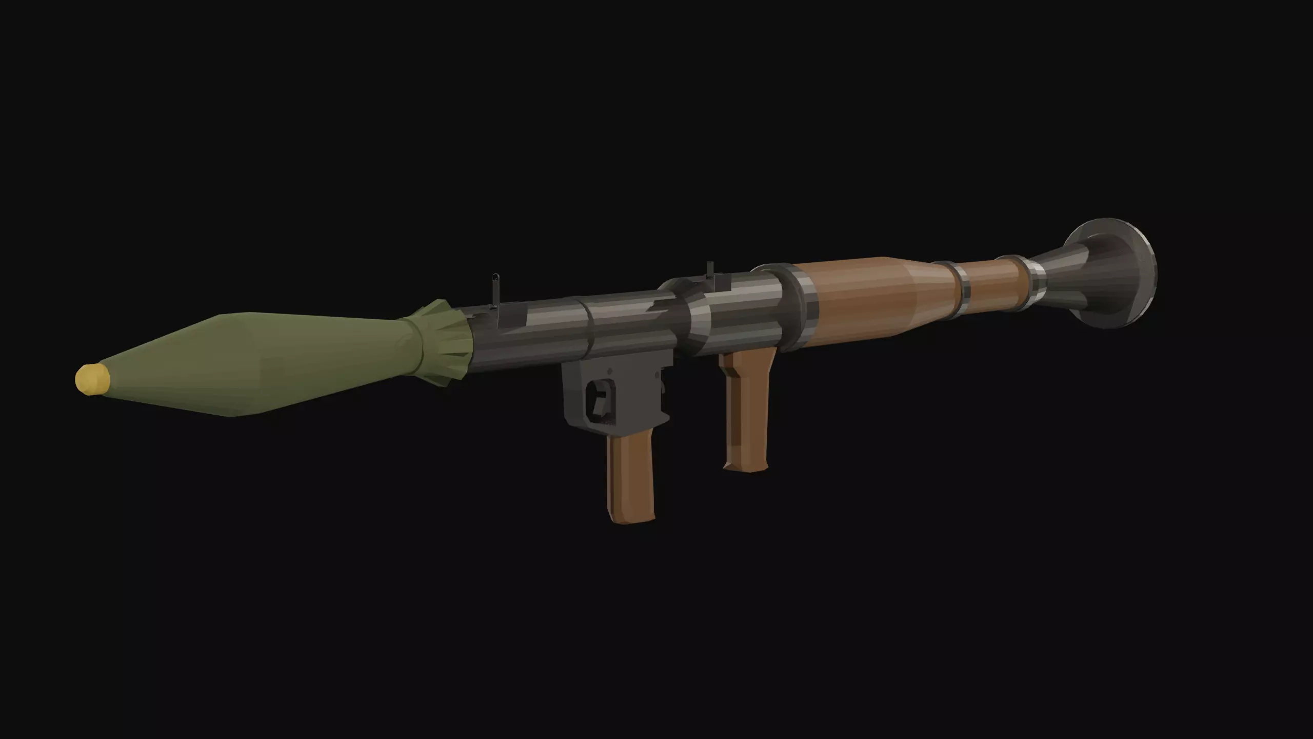 RPG Low Poly grenade launcher Low-poly 3D model_0