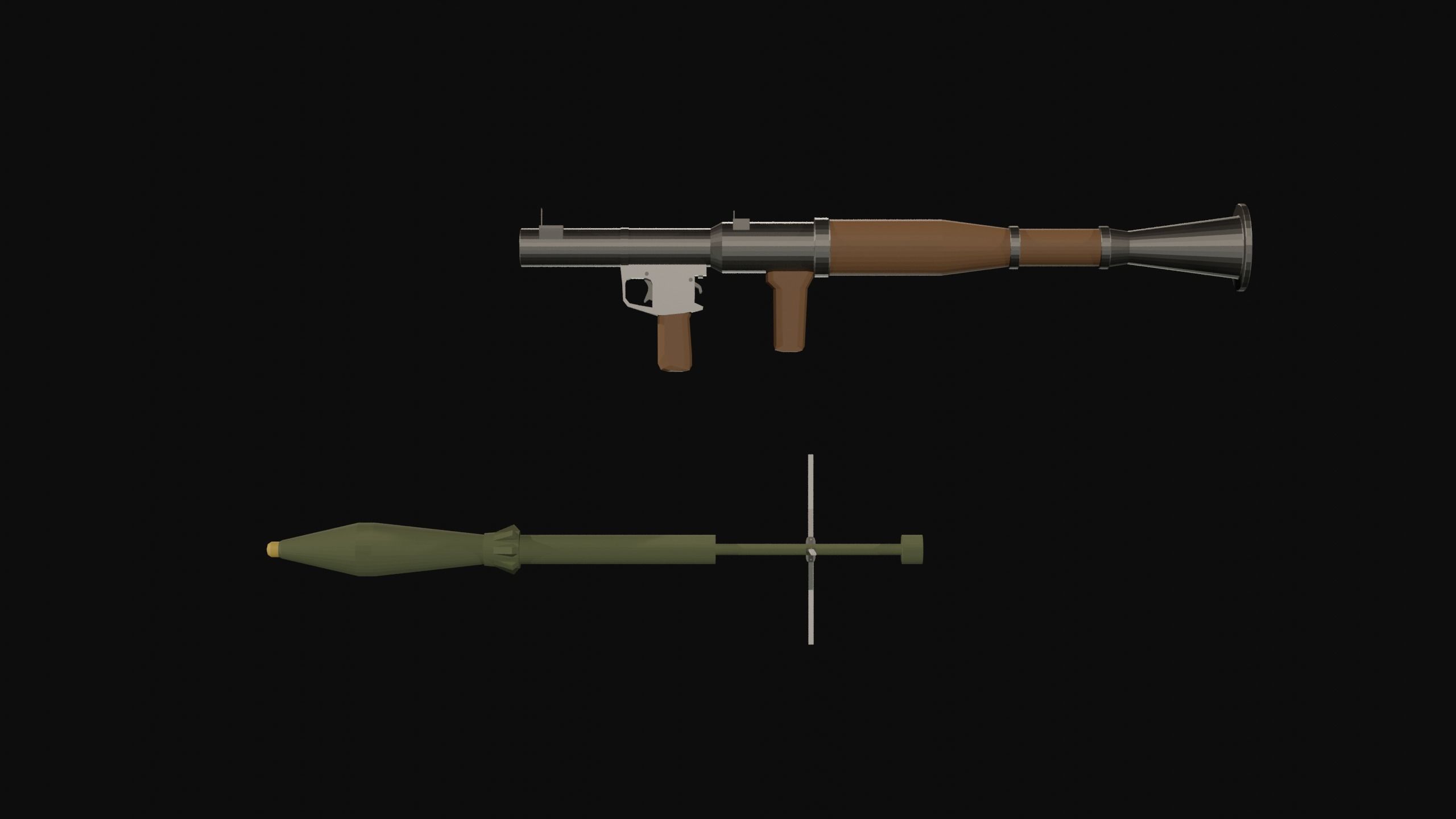 RPG Low Poly grenade launcher Low-poly 3D model_6