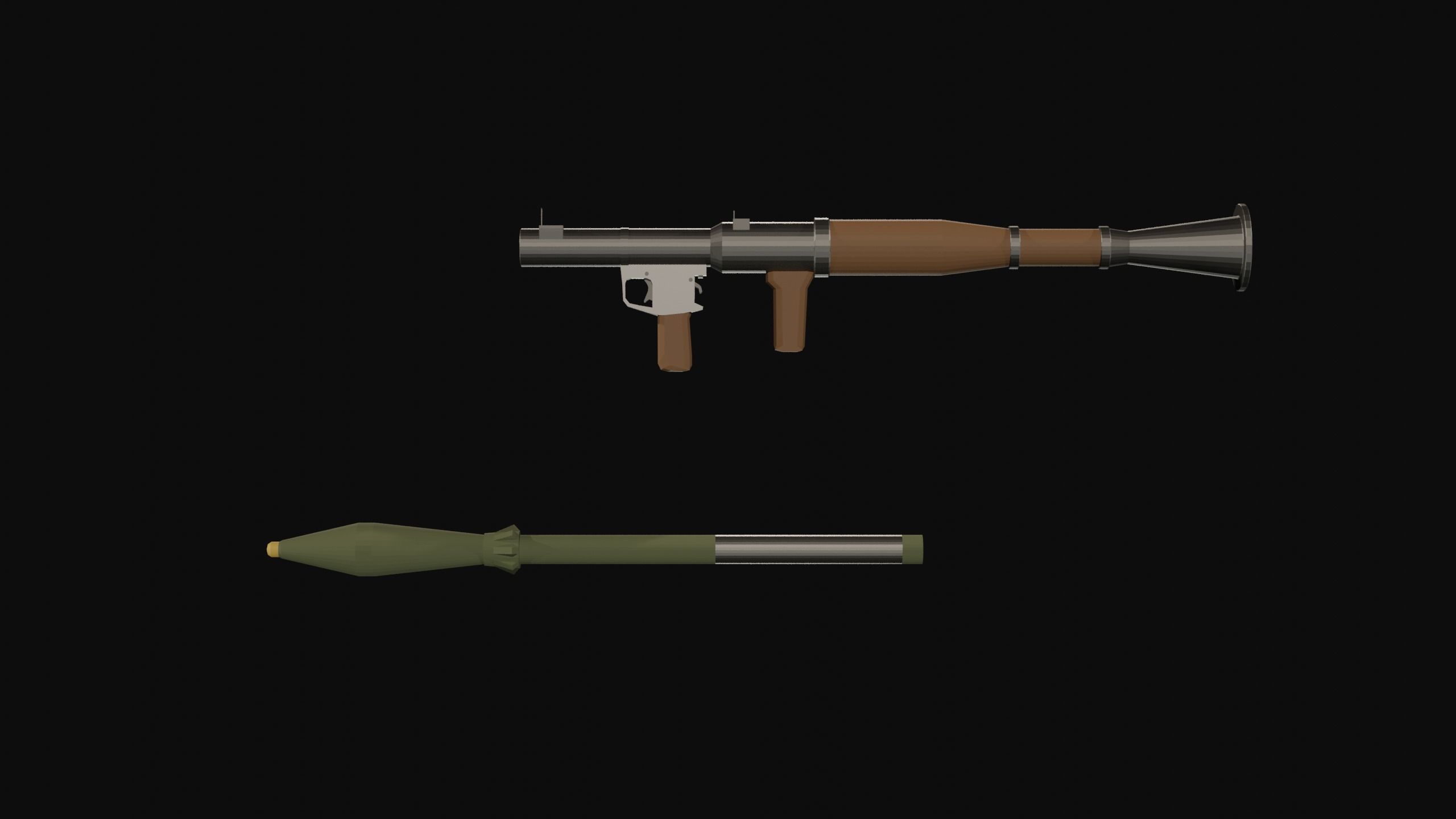 RPG Low Poly grenade launcher Low-poly 3D model_5