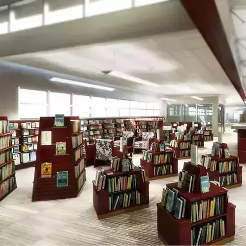 Library Kiosks and Shelves 3D model