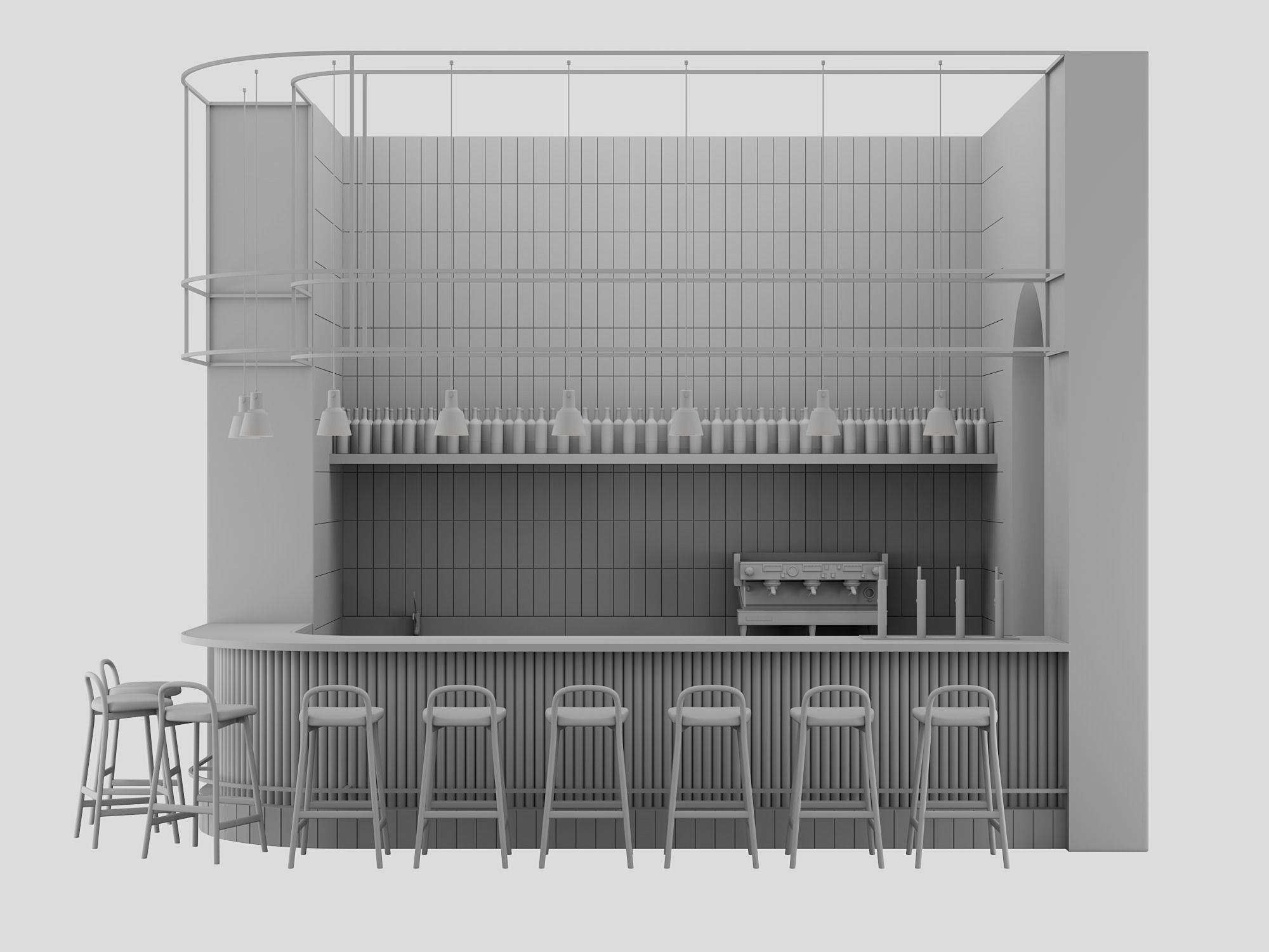 Restaurant Bar Counter NM 1 3D model_7