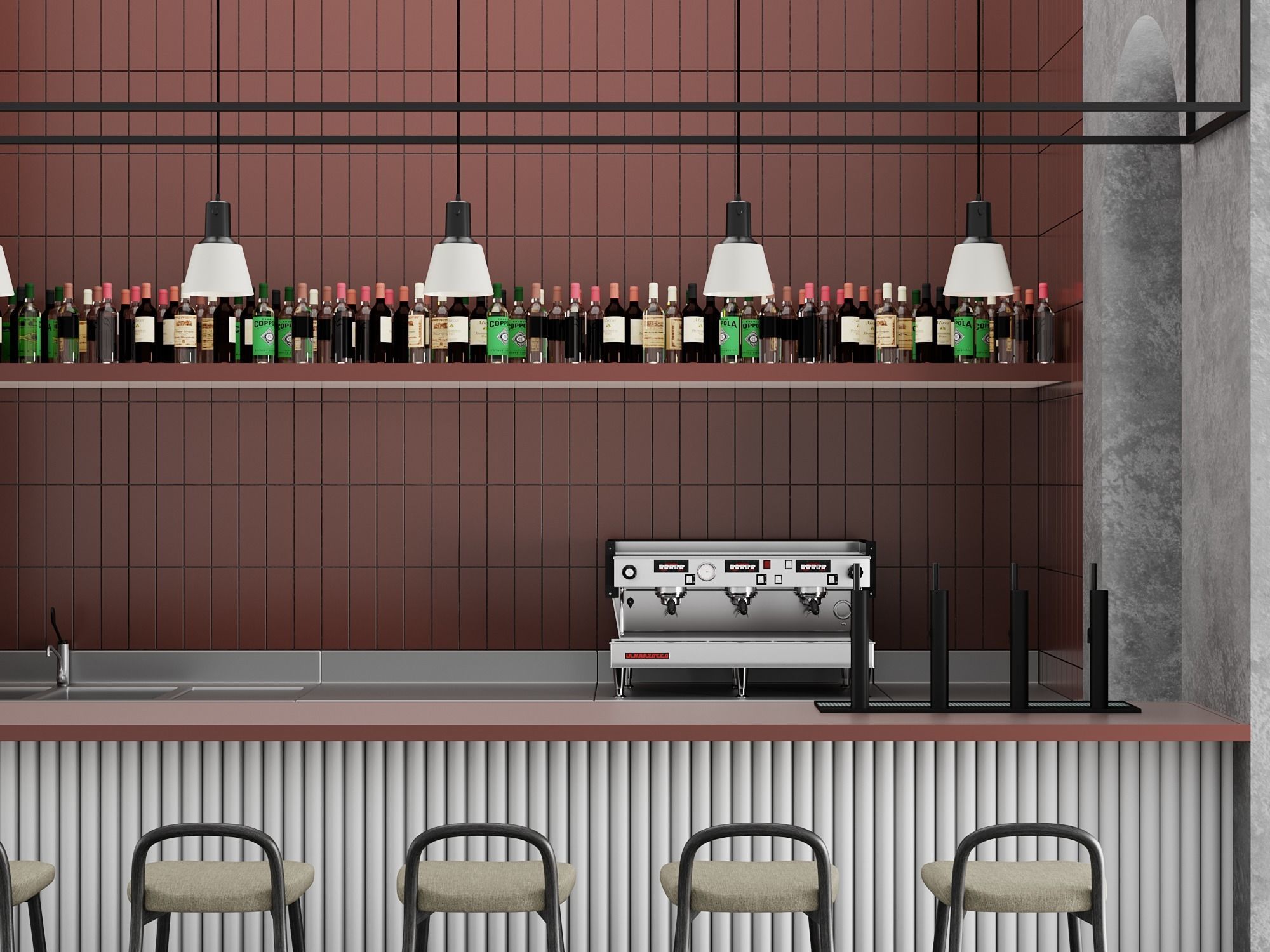 Restaurant Bar Counter NM 1 3D model_3