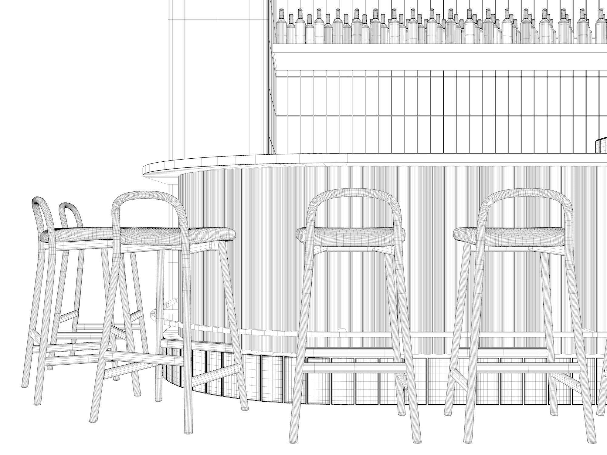 Restaurant Bar Counter NM 1 3D model_19