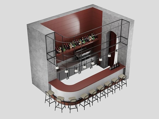 Restaurant Bar Counter NM 1 3D model