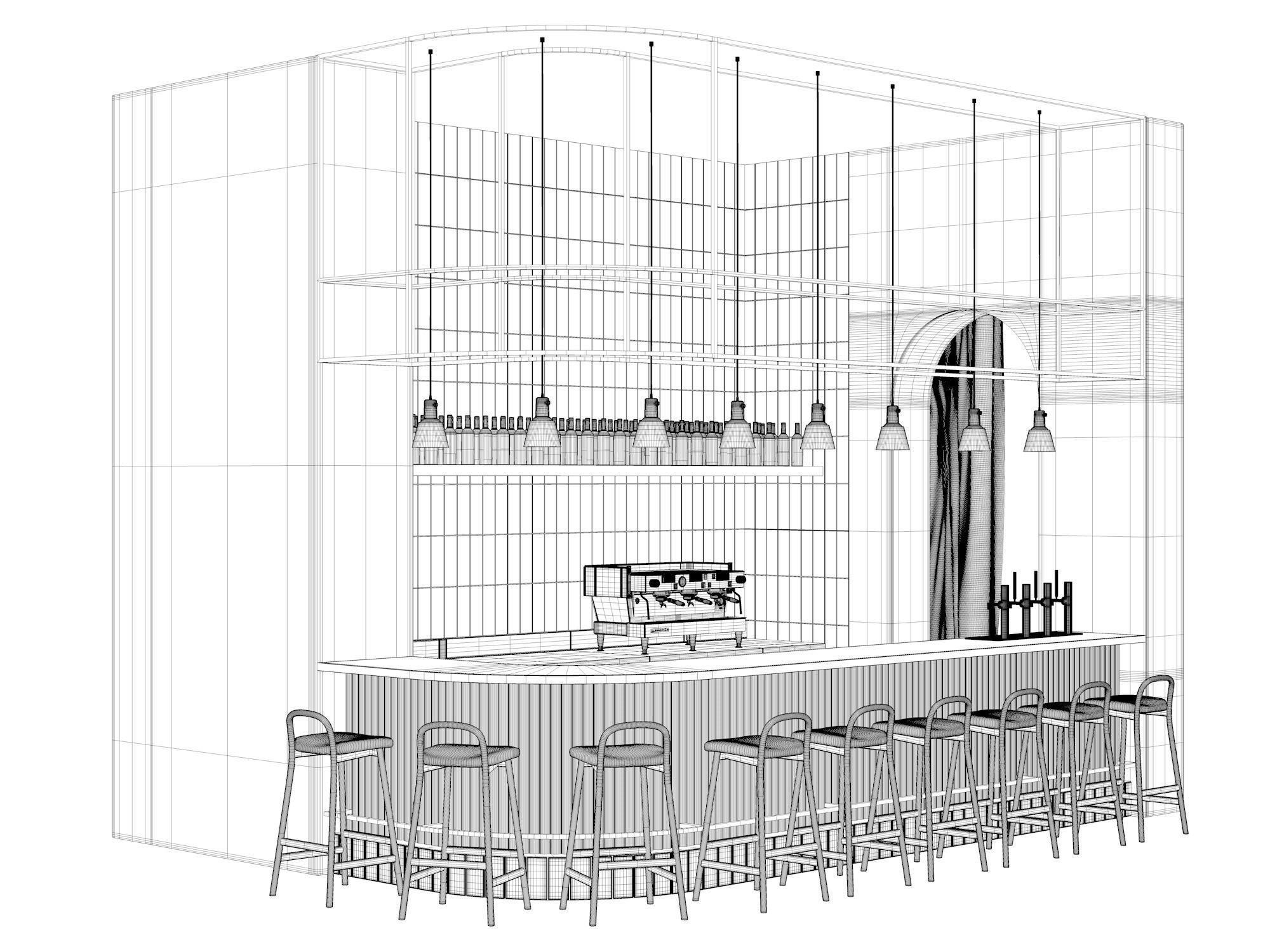 Restaurant Bar Counter NM 1 3D model_15