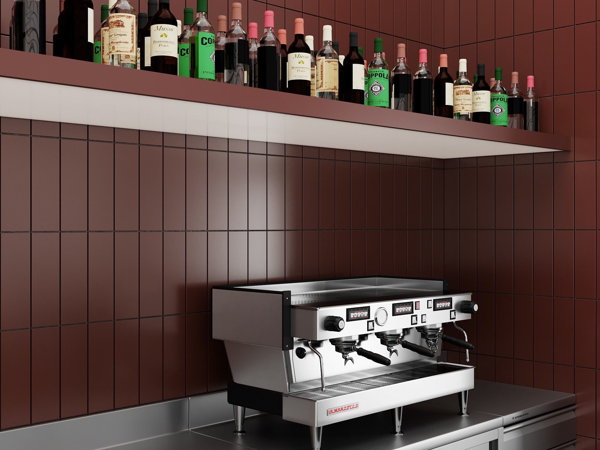 Restaurant Bar Counter NM 1 3D model_4