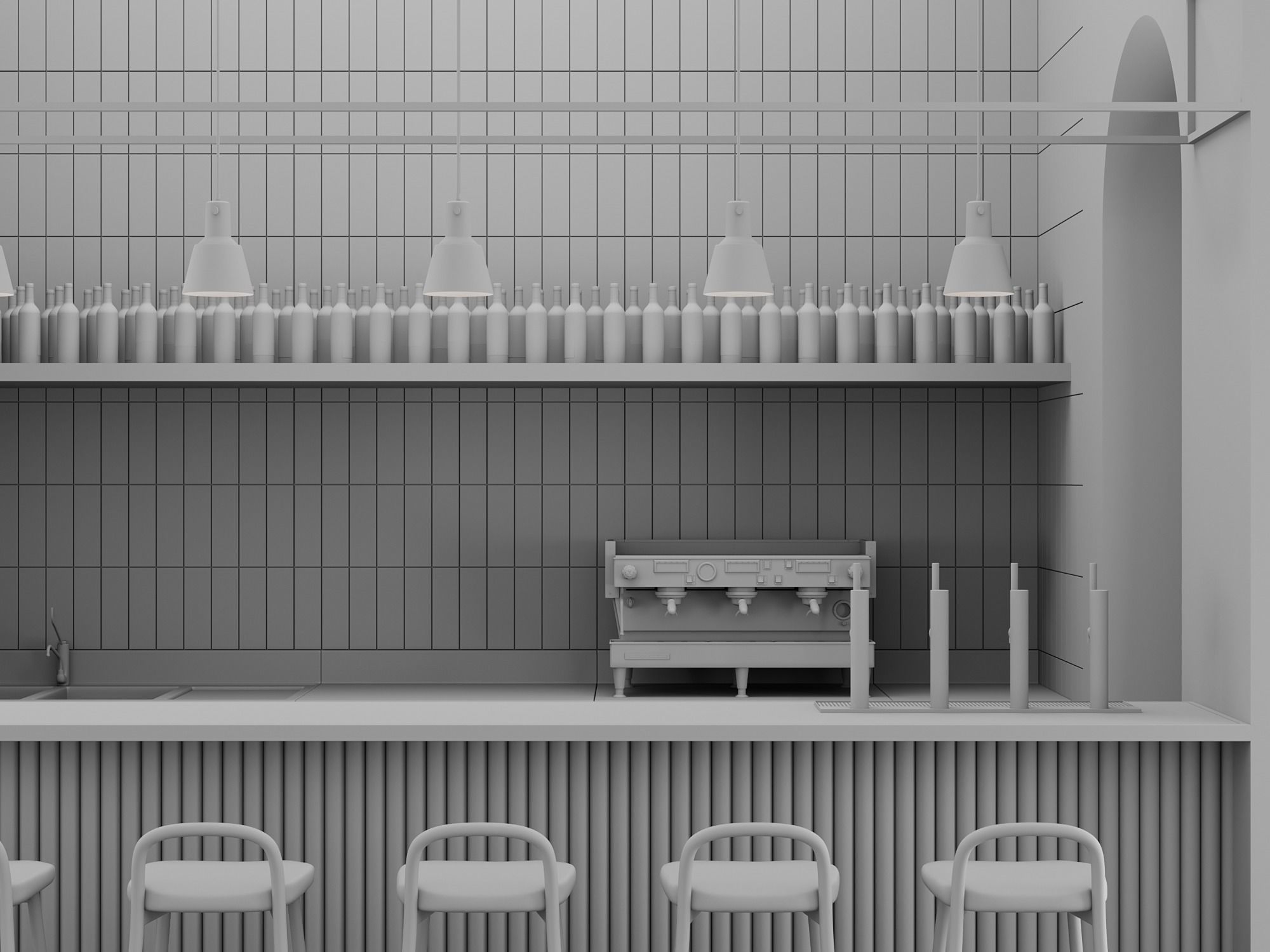 Restaurant Bar Counter NM 1 3D model_10