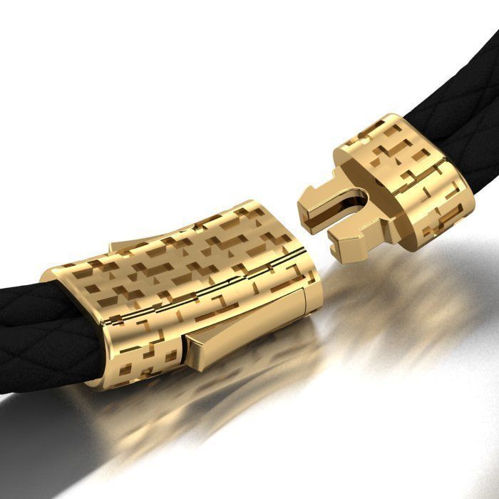 MEN LEATHER BRACELET 3D print model_3
