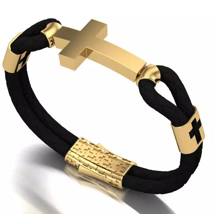 MEN LEATHER BRACELET 3D print model_0