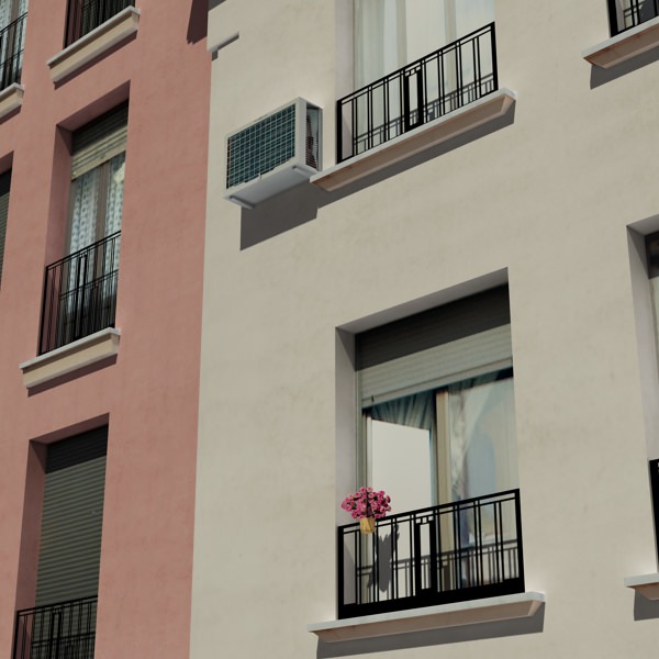 City Block Low-poly 3D model_17