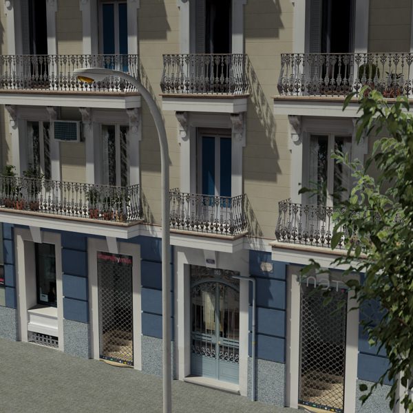 City Block Low-poly 3D model_12