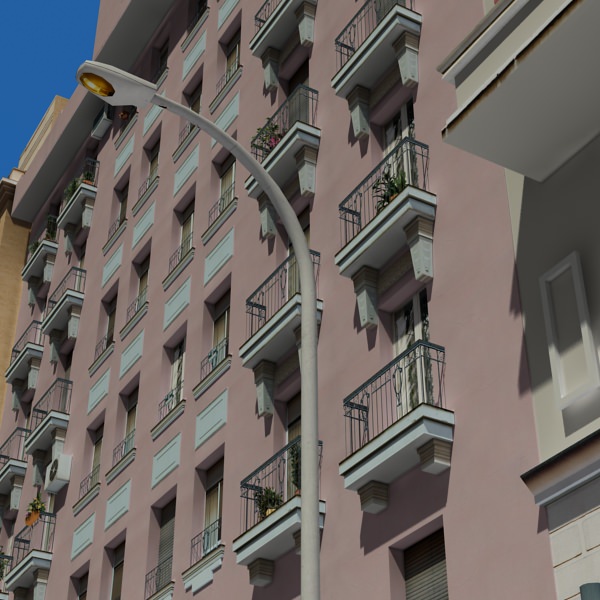 City Block Low-poly 3D model_22