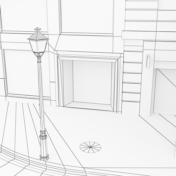 City Block Low-poly 3D model_37