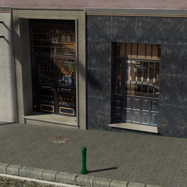 City Block Low-poly 3D model_14