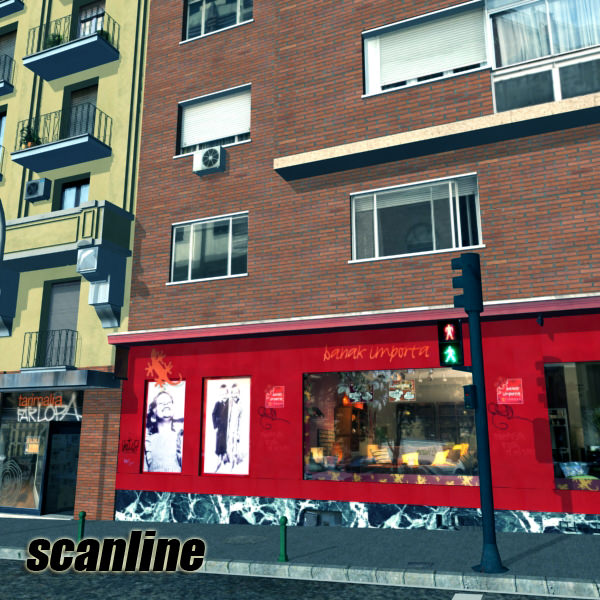 City Block Low-poly 3D model_27