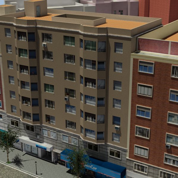 City Block Low-poly 3D model_7