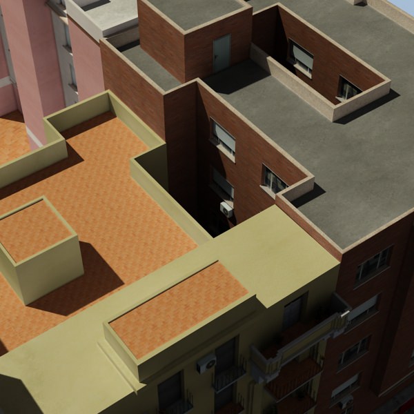 City Block Low-poly 3D model_19