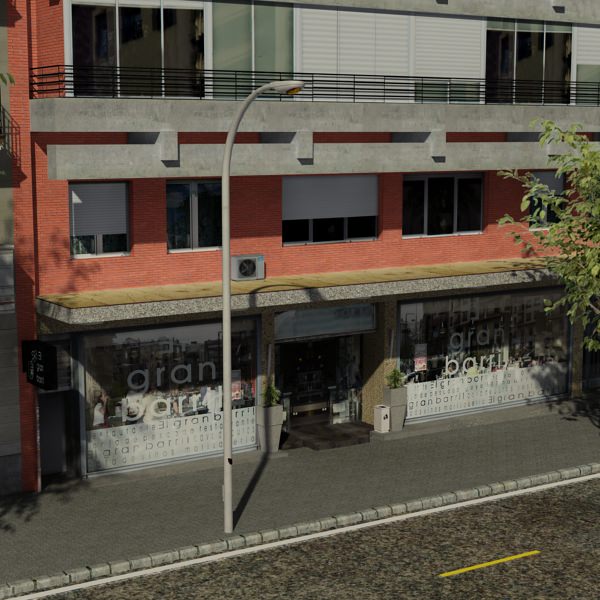 City Block Low-poly 3D model_11